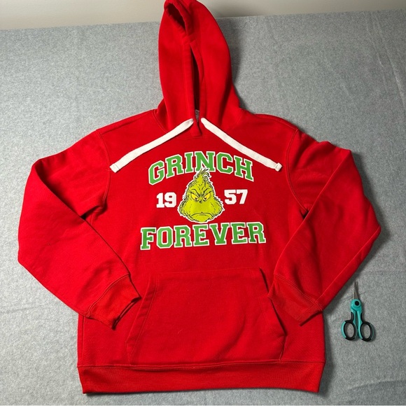Dr. Seuss Red Christmas Festive Grinch Hoodie - Picture 2 of 4